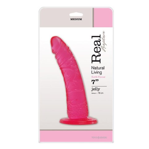Dildo-JELLY DILDO REAL RAPTURE PINK 7"