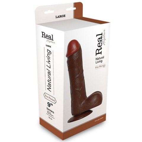 Dildo-REALISTIC DILDO REAL RAPTURE BROWN 9"