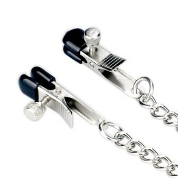 Metallic Silver Collar With Nipple Clamp