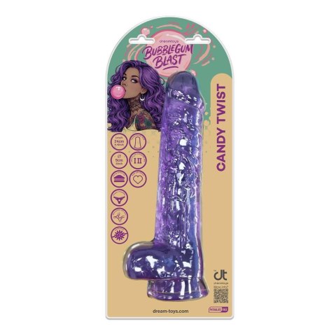 BUBBLEGUM BLAST CANDY TWIST PURPLE CLASSIC JELLY 9,4 INCH DILDO