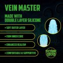 Vein Master - Silicone Dildo - Blue/White