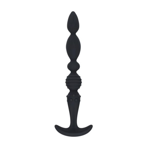 Multi Textured Silicone Flared Anal Probe - Black