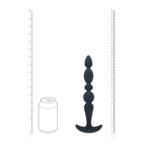 Multi Textured Silicone Flared Anal Probe - Black