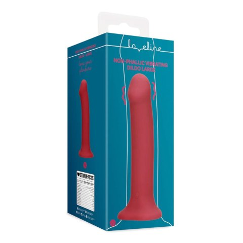 Non-Phallic Vibrating Dildo - Large - Raspberry Red