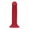 Non-Phallic Vibrating Dildo - Large - Raspberry Red