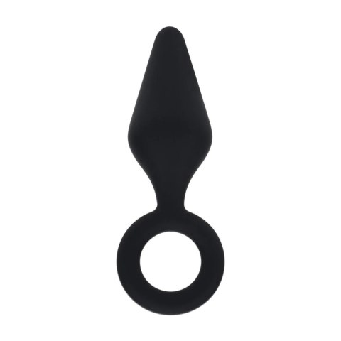 Silicone Anal Plug with Loop - L - Black