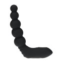 Vibrating Heating Bendable Tapping Beaded Silicone Prostate Stimulator - Black