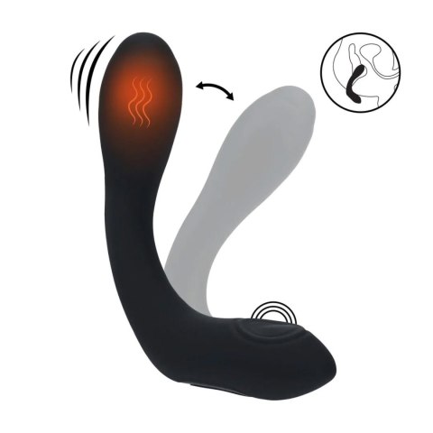 Vibrating Heating Bendable Tapping Silicone Prostate Stimulator - Black