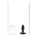 Vibrating and Rotating Ribbed Silicone Anal Plug - Black