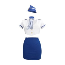 Stewardess Costume - S/M - Blue/White