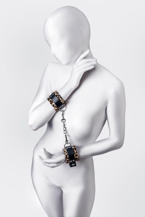Anonymo handcuffs, PU leather, print, 19.5 cm