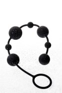 Anal beads Toyfa A-toys Coron, with balls, silicone, black, 35,9 cm