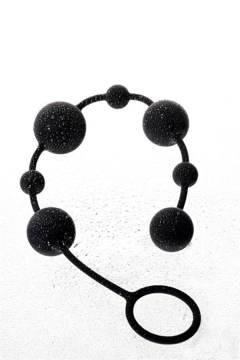 Anal beads Toyfa A-toys Coron, with balls, silicone, black, 35,9 cm
