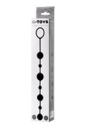 Anal beads Toyfa A-toys Coron, with balls, silicone, black, 35,9 cm