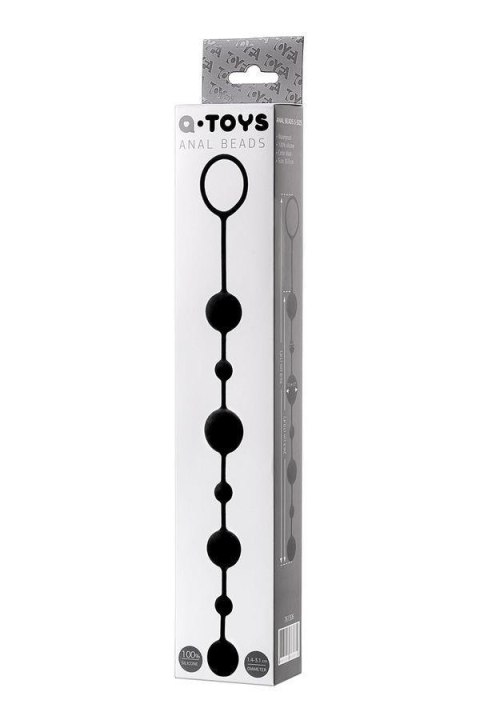 Anal beads Toyfa A-toys Coron, with balls, silicone, black, 35,9 cm