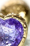 Anal plug Metal by TOYFA, metal, gold, with purple crystal, 7 cm, O 2.7 cm