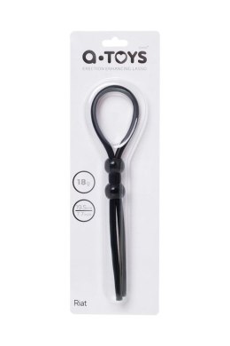 Lasso on the penis A-toys by TOYFA with two beads, silicone, black, 19.5 cm