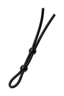 Lasso on the penis A-toys by TOYFA with two beads, silicone, black, 19.5 cm