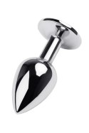 Metal by TOYFA, Anal rhinestone , metal, silver, with tourmaline crystal, 7 cm, O 2.8 cm, 50 g