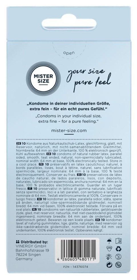 Mister Size 64mm pack of 10