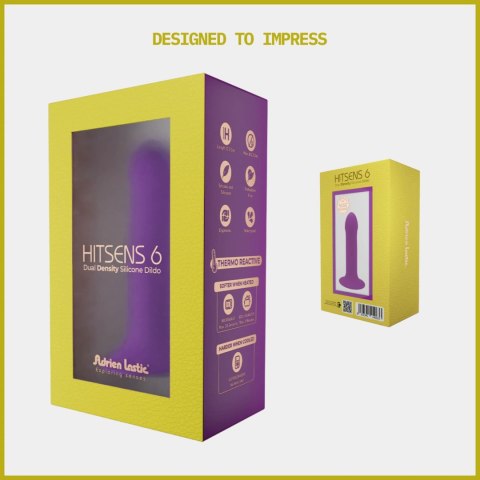 Adrien Lastic Hitsens 6 Purple - Dildo with Patented Dual-Density Technology & Extra-Strong Suction Base
