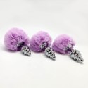 Metal Anal Fluffy Twist Plug S pink