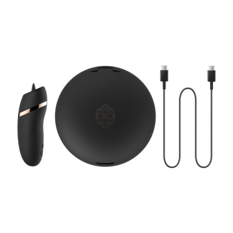 Rosy Gold - Licking Stimulator with Luxury Charging Case - Black