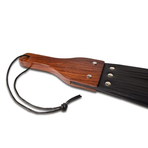 Prowler RED Leather and Wood Fringe Paddle