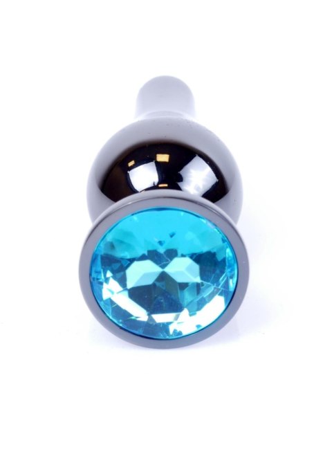 MyLove Toys - Jewellery Dark Silver BUTT PLUG- Light Blue