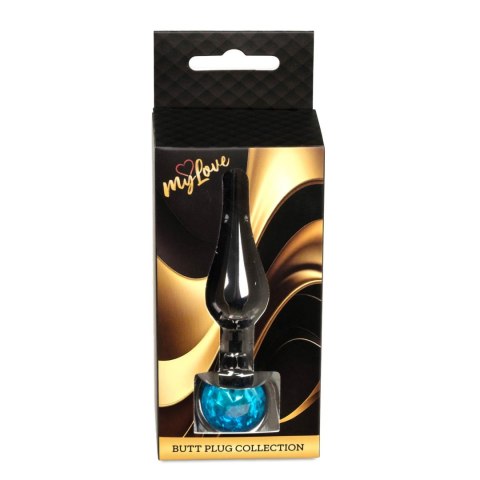 MyLove Toys - Jewellery Dark Silver BUTT PLUG- Light Blue