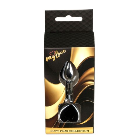MyLove Toys - Jewellery Silver Heart PLUG- Black