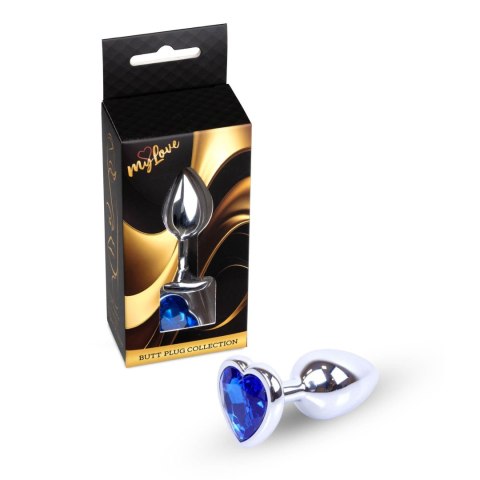 MyLove Toys - Jewellery Silver Heart PLUG- Dark Blue