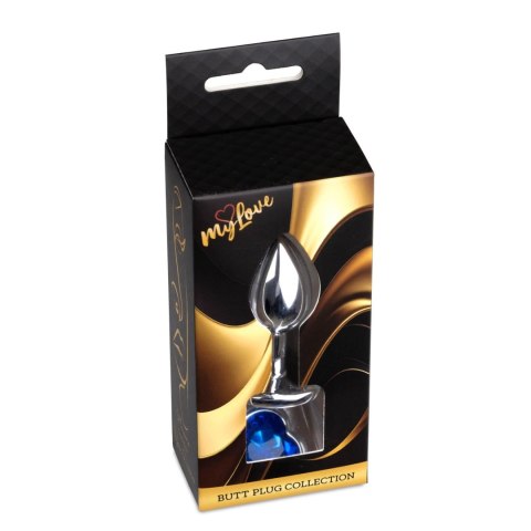 MyLove Toys - Jewellery Silver Heart PLUG- Dark Blue