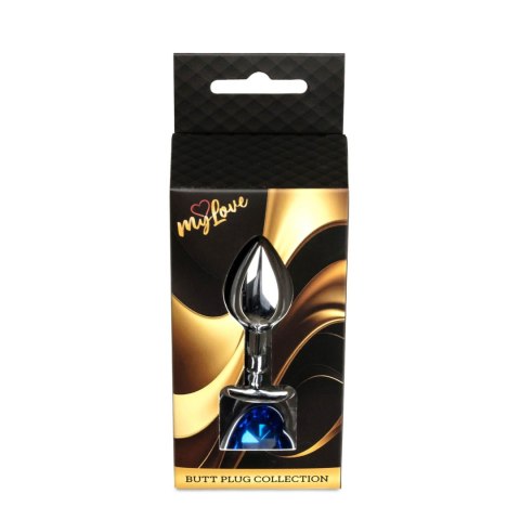 MyLove Toys - Jewellery Silver Heart PLUG- Dark Blue