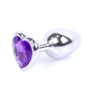 MyLove Toys - Jewellery Silver Heart PLUG- Purple