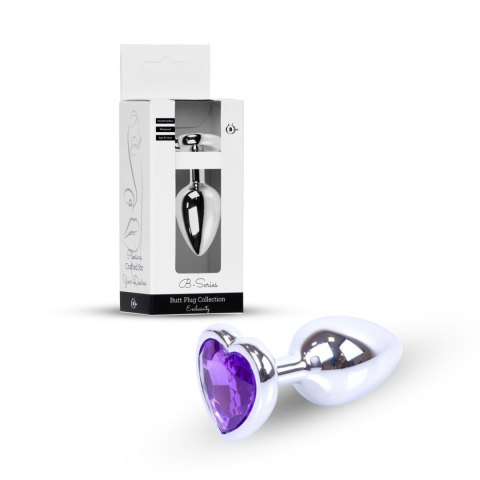 Plug-Jewellery Silver Heart PLUG- Purple