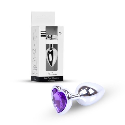 Plug-Jewellery Silver Heart PLUG- Purple
