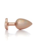 Plug-Jewellery Pearl Gold Heart PLUG- Clear L