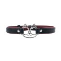 Adjustable collar with cat face.