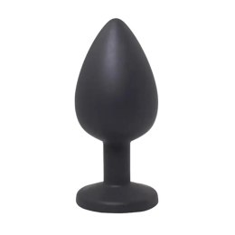 Black large butt plug with white crystal