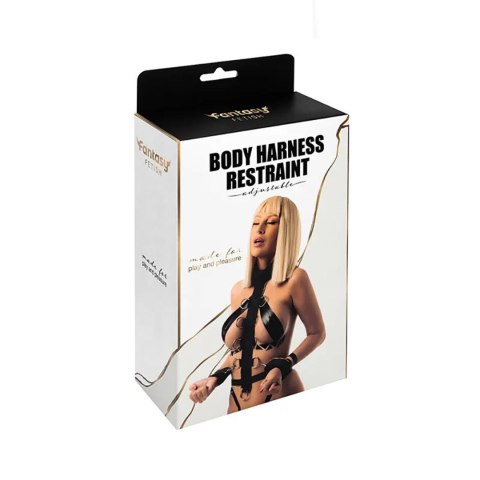 Harness with adjustable neck, belt and breastplate with rings