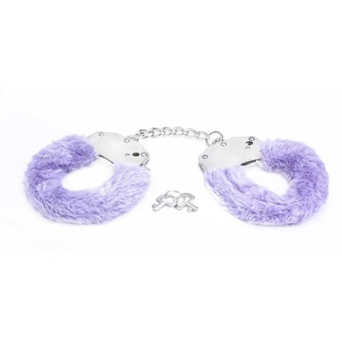 Metal handcuffs with purple furry
