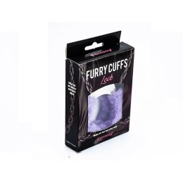 Metal handcuffs with purple furry