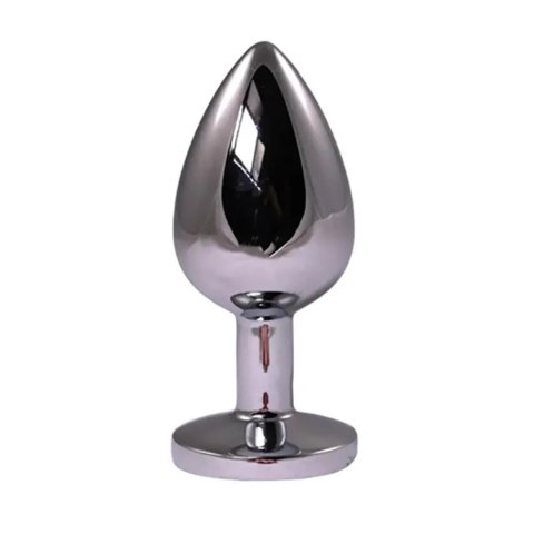 Silver Small Butt Plug with Red Diamond