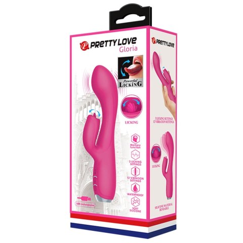 PRETTY LOVE - GLORIA Pink, 12 vibration functions 3 pulse wave settings Memory function