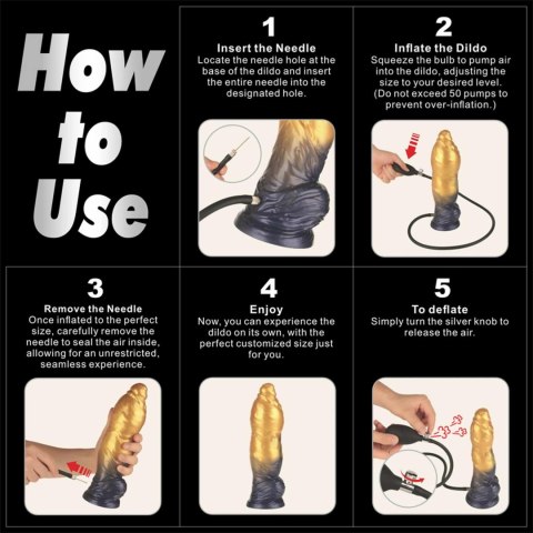 10'' Dual Density Silicone Inflatable Dildo