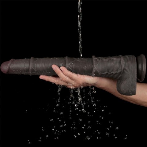16'' Dual Layered Bendable Silicone Cock XXL(Black)