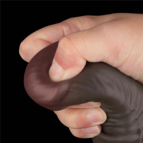16'' Dual Layered Bendable Silicone Cock XXL(Black)
