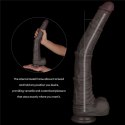16'' Dual Layered Bendable Silicone Cock XXL(Black)