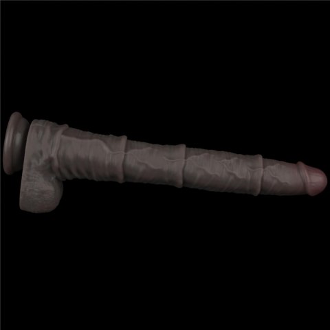 16'' Dual Layered Bendable Silicone Cock XXL(Black)